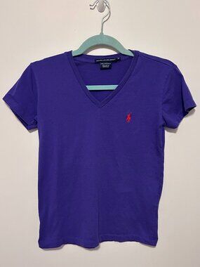 Ralph Lauren Sport Womens V-Neck T-Shirt - Color: Purple / Size: XS
